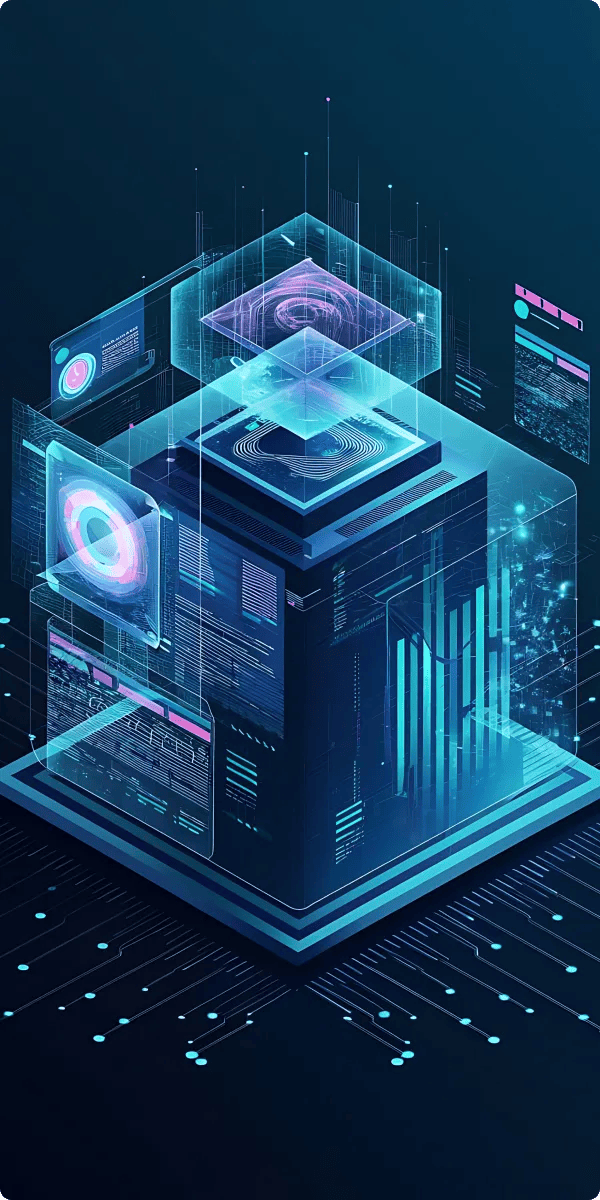 G-tech 3d render isomatric digital data vector art illustration vector concept background 1