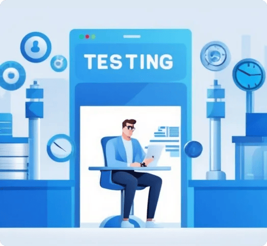 G-tech automated testing business studies abstract vector illustration